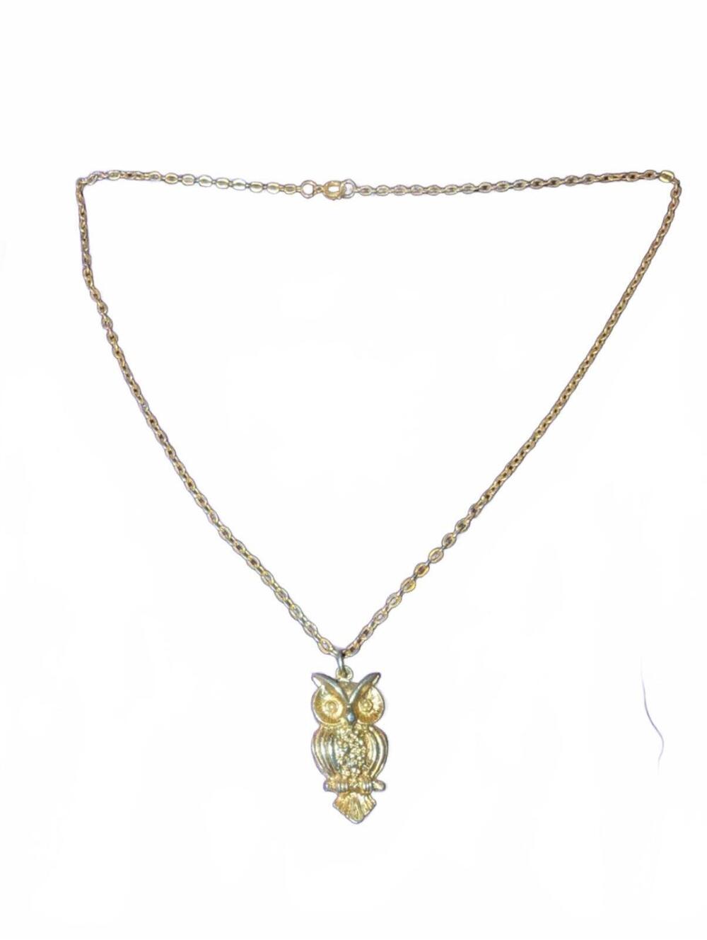 Gold-Tone Owl Pendant Necklace